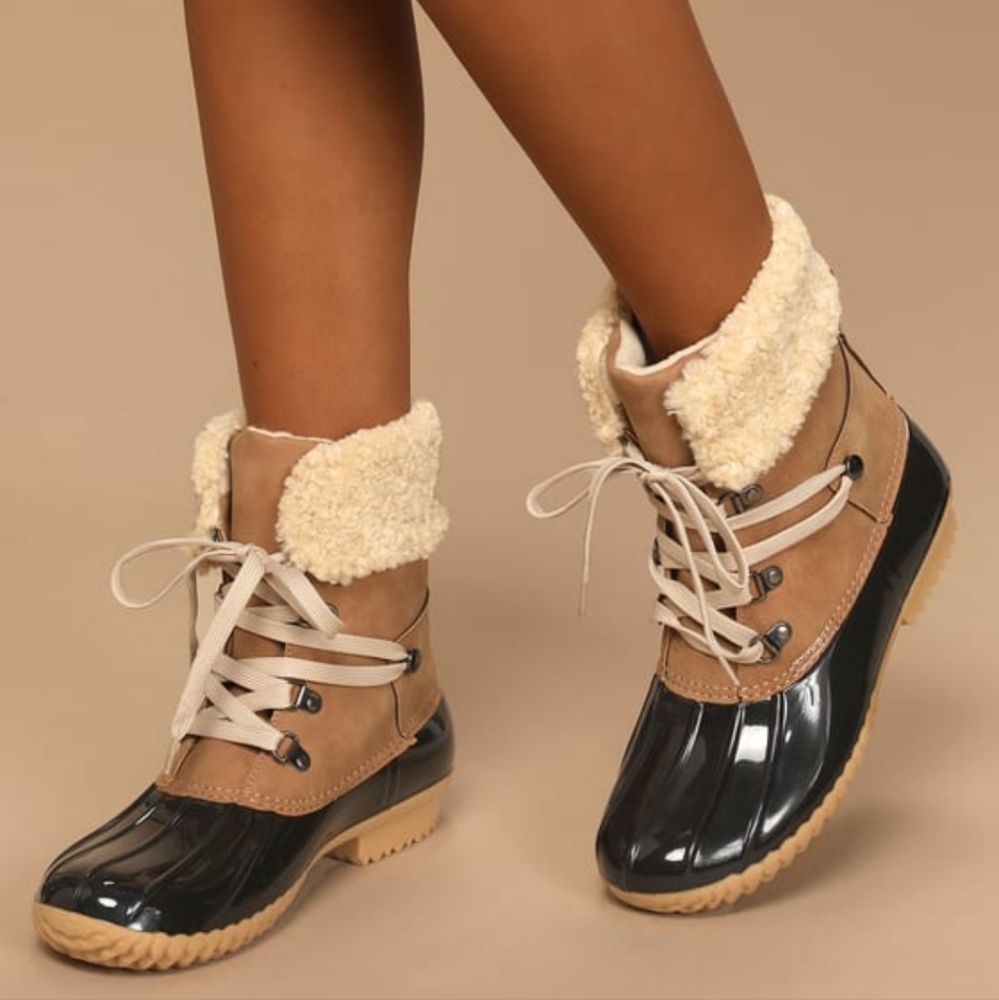 Ulito Brown Faux Fur Duck Boots